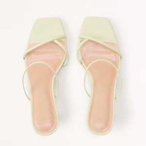 Abercrombie & Fitch Strappy Kitten Heel Sandals Lime Green Size 9